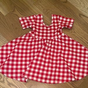 Poppy Kids Co Red Checkered Kids Casual Dress